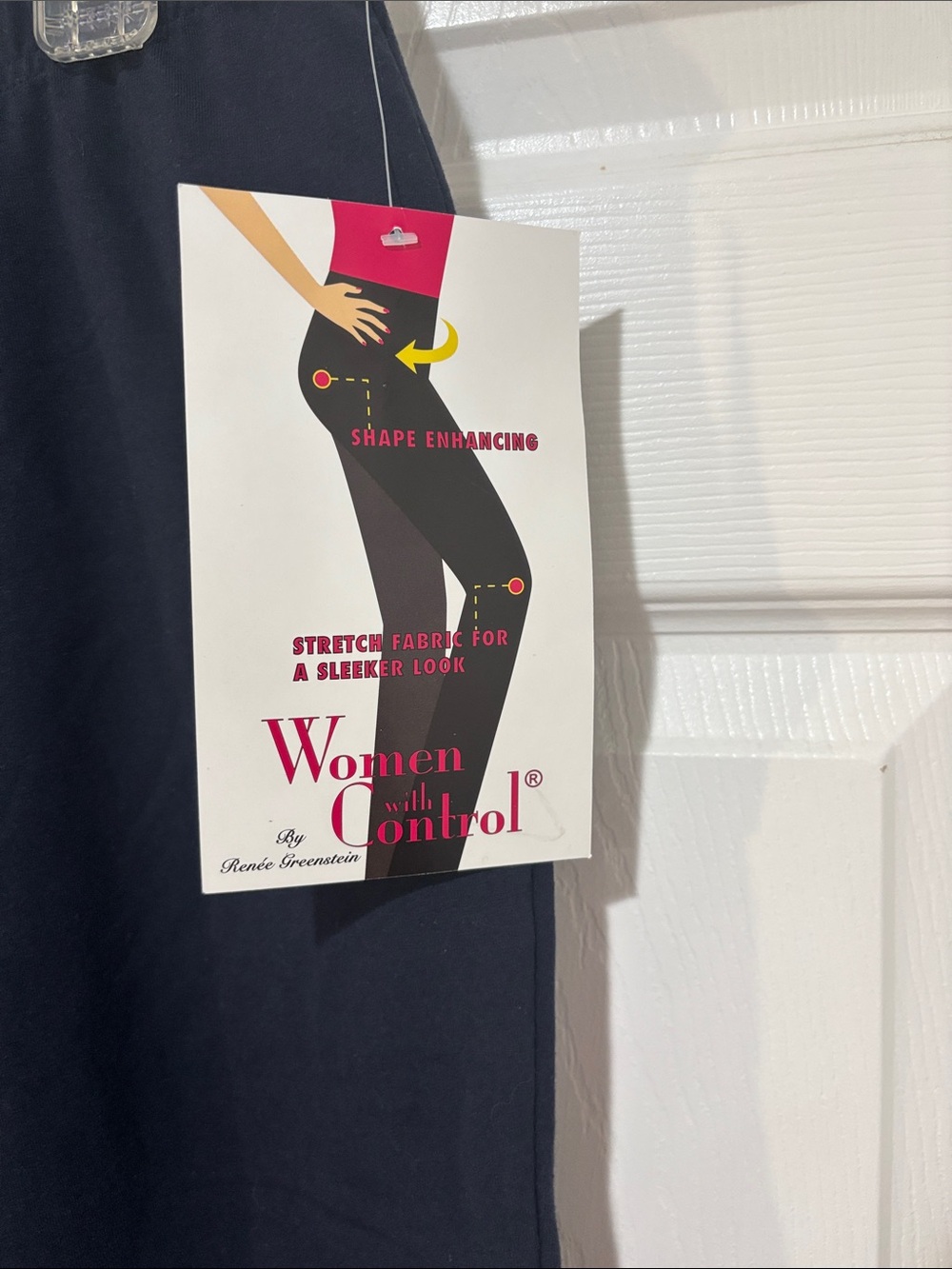 WOMEN WITH CONTROL NWT Classic Navy Elastic Waist Pull-On Cropped Pants - Picture 3 of 8